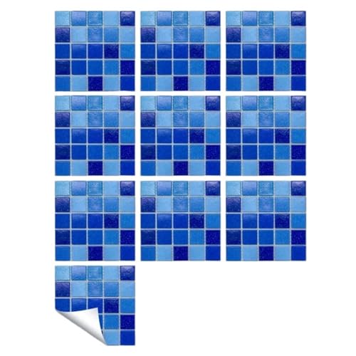10Pcs Mosaik Fliesen Aufkleber Kristall Selbst-adhesive Küche Wand Aufkleber Wohnzimmer Badezimmer Dekoration PVC für Kunst und Handwerk(Color 11,15X15cmX10pcs) von YZDKR