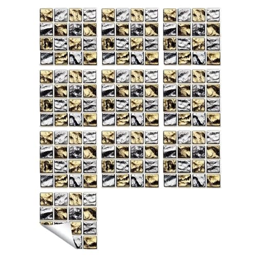 10Pcs Mosaik Fliesen Aufkleber Kristall Selbst-adhesive Küche Wand Aufkleber Wohnzimmer Badezimmer Dekoration PVC für Kunst und Handwerk(Color 12,15X15cmX10pcs) von YZDKR