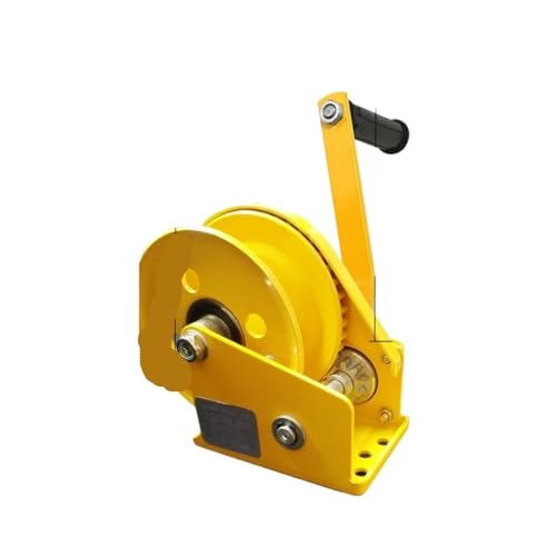 1200 Pfund Drahtseil Handbetriebene Winde Bidirektionale selbstsichernde kleine tragbare Winde Manuelle Traktion für Bootsanhänger(Yellow-5M) von YZDKR