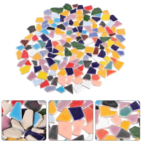 200G Büro Schreibtisch Dekor Keramik Mosaik Fliesen for Handwerk Unregelmäßige Form Blumentopf Partikel Stein Glasiert DIY für Kunst und Handwerk(Color 1) von YZDKR