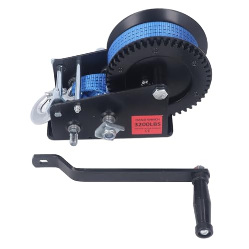 3200lbs Kleine Handwinde, Zugkraft aus legiertem Stahl, 2-Wege-Ratsche, rutschfester Griff, Bootsanhängerwinde for die Industrie für Bootsanhänger von YZDKR