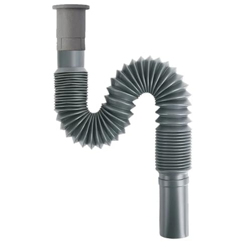 35-80 cm Küchenkanalisationsrohr, flexibler Badezimmer-Waschbeckenabfluss, Fallrohr, Waschbecken, galvanisierter Sanitärschlauch, dehnbarer Schlauch für Bad & Küche(Tubes-1pc) von YZDKR