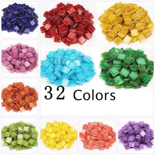 50 Stück bunte Glitzer-Mosaiksteine zum Selbermachen, Mosaikfliesen aus Glas, Kieselsteine, Bastelmaterial, Puzzle for die Mosaikherstellung for Selbermachen, 9 x 9 mm für Kunst und Handwerk(Color m 50 Stück bunte Glitzer-Mosaiksteine zum Selbermachen, Mosaikfliesen aus Glas, Kieselsteine, Bastelmaterial, Puzzle for die Mosaikherstellung for Selbermachen, 9 x 9 mm für Kunst und Handwerk(Color m von YZDKR