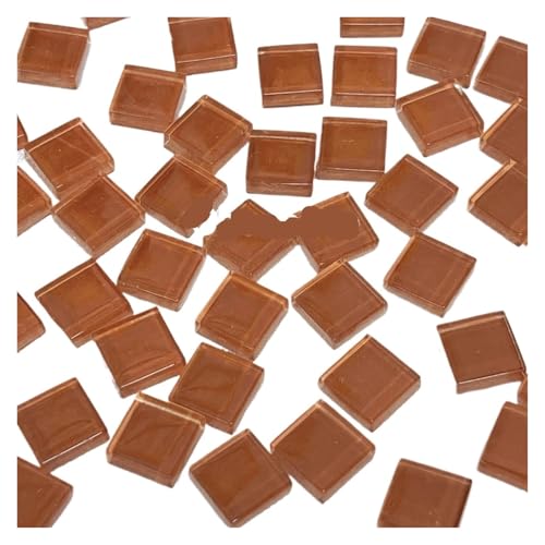 DIY Keramik Mosaik Glas 50 Stück Fliesen handgefertigt Spiegel dekorative Keramikfliesen Wandtechnik farbiges Kristall dekoratives Material für Kunst und Handwerk(Chocolate) von YZDKR