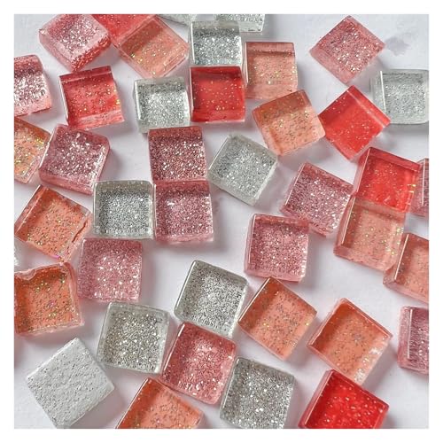 DIY Keramik Mosaik Glas 50 Stück Fliesen handgefertigt Spiegel dekorative Keramikfliesen Wandtechnik farbiges Kristall dekoratives Material für Kunst und Handwerk(Dazzling candy) von YZDKR