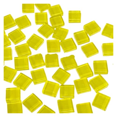 DIY Keramik Mosaik Glas 50 Stück Fliesen handgefertigt Spiegel dekorative Keramikfliesen Wandtechnik farbiges Kristall dekoratives Material für Kunst und Handwerk(Lemon Yellow) von YZDKR