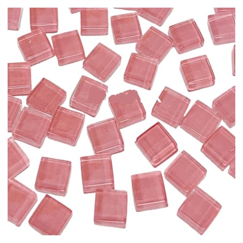 DIY Keramik Mosaik Glas 50 Stück Fliesen handgefertigt Spiegel dekorative Keramikfliesen Wandtechnik farbiges Kristall dekoratives Material für Kunst und Handwerk(Rose Pink) von YZDKR