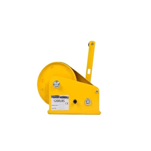 Drahtseil Handbetriebene Winde Bidirektionale selbstsichernde kleine tragbare Winde Manuelle Traktionswinde Windenkran für Bootsanhänger(Yellow-10M) von YZDKR