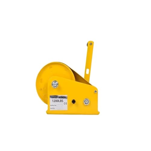 Drahtseil Handbetriebene Winde Bidirektionale selbstsichernde kleine tragbare Winde Manuelle Traktionswinde Windenkran für Bootsanhänger(Yellow-5M) von YZDKR