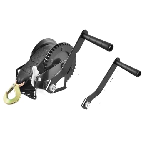 Handwinde Bootsanhängerwinde Hochleistungsseilkurbel Polyestergurt und Zweiwegeratsche Manuell betrieben für Bootsanhänger(1200lbs) von YZDKR