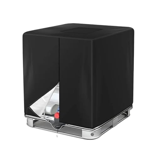 IBC-Abdeckung mit Reißverschluss, 330 Gallonen, for 210D Oxford-Stoff, 1000 l Outdoor-Wassertank-Schutzhülle (schwarz/grün) für den Außenbereich(Black) von YZDKR