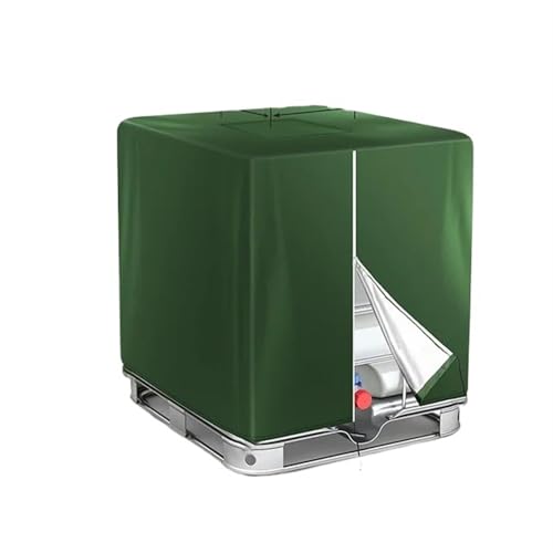 IBC-Abdeckung mit Reißverschluss, 330 Gallonen, for 210D Oxford-Stoff, 1000 l Outdoor-Wassertank-Schutzhülle (schwarz/grün) für den Außenbereich(Green) von YZDKR