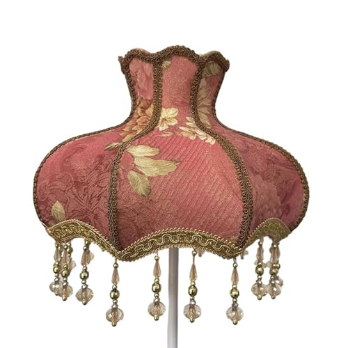 Lampenschirm Retro Perlen Spitze Blume Schlafzimmer Nachttischlampe Stehlampe Wandlampenabdeckung für Wohnzimmer Schlafzimmer Bürodekoration(Color10) von YZDKR