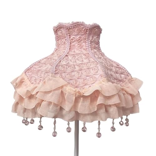 Lampenschirm Retro Perlen Spitze Blume Schlafzimmer Nachttischlampe Stehlampe Wandlampenabdeckung für Wohnzimmer Schlafzimmer Bürodekoration(Color13) von YZDKR