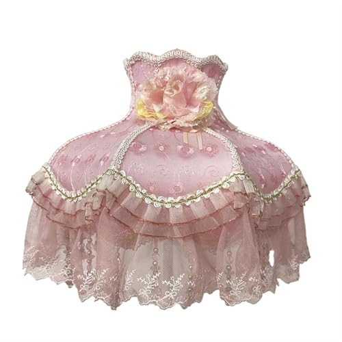 Lampenschirm Retro Perlen Spitze Blume Schlafzimmer Nachttischlampe Stehlampe Wandlampenabdeckung für Wohnzimmer Schlafzimmer Bürodekoration(Color27) von YZDKR