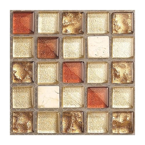 Mosaik-Fliesen 3D selbstklebende Wandaufkleber verdickt wasserdicht Foto Hintergrund Heimwerker Wandverkleidung Dekor für Kunst und Handwerk(Color 5) von YZDKR