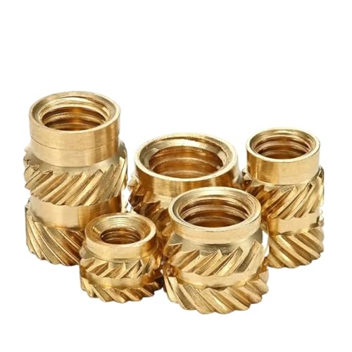 Schmelzmutter 300 Stück M5 M6 Heißschmelzmuttern mit Wärmeeinsatz, Messing, Heißschmelzformung, gerändeltes Einspritzmetall, Kupfer-Kontermutter for 3D-Drucker für 3D-Druck-Komponenten(M6x9x8 (300pcs) von YZDKR