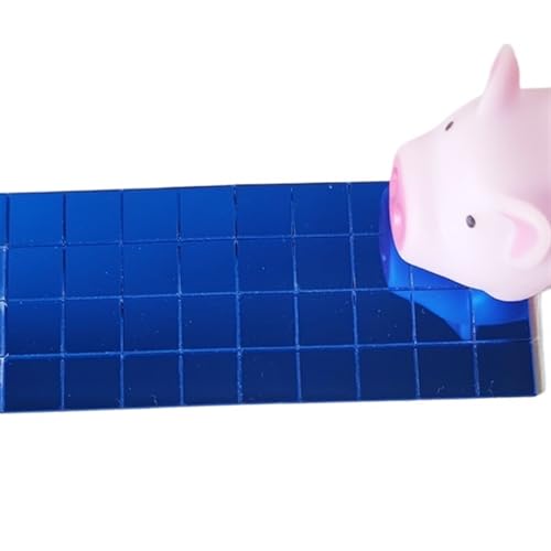 Selbstklebende echte Glas Handwerk Mini quadratische Spiegel Mosaik Fliesen Aufkleber Badezimmer DIY handgemachte Handwerk Home Dekoration machen für Kunst und Handwerk(Blue,4X100CM_5X5MM) von YZDKR