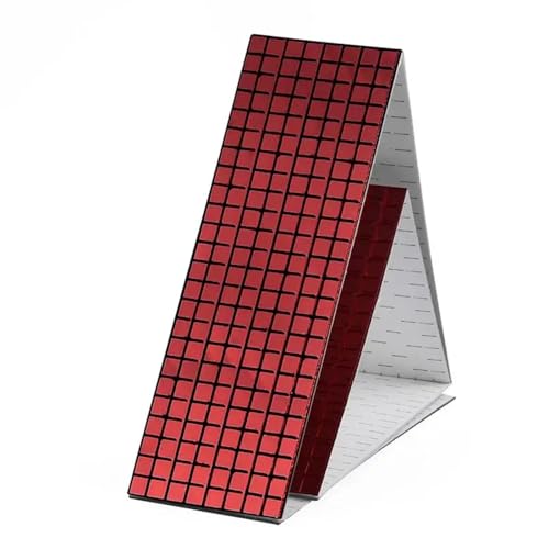 Selbstklebende echte Glas Handwerk Mini quadratische Spiegel Mosaik Fliesen Aufkleber Badezimmer DIY handgemachte Handwerk Home Dekoration machen für Kunst und Handwerk(Red,10x10mm) von YZDKR