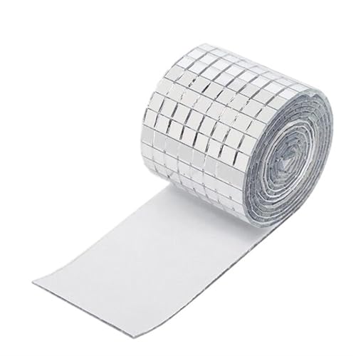 Selbstklebende echte Glas Handwerk Mini quadratische Spiegel Mosaik Fliesen Aufkleber Badezimmer DIY handgemachte Handwerk Home Dekoration machen für Kunst und Handwerk(Sliver,4X30CM_10X10MM) von YZDKR