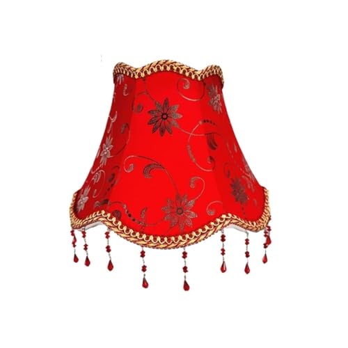 Tischlampenschirm Stoff Nachttischlampe Wandleuchte Lampenschirme Fransen Perlen Lampenabdeckung Dekor Tischlampenabdeckung für Wohnzimmer Schlafzimmer Bürodekoration(Color3) von YZDKR