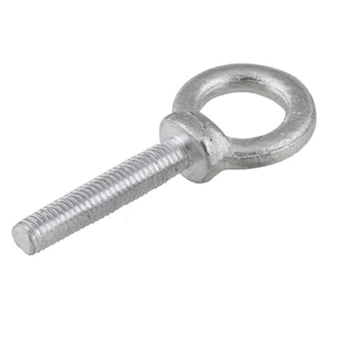 Verzinkte Hebeösenschrauben, Ringschraube, weiß verzinkt, M6, M8–M20, runde Ring-Hakenösenschrauben, Schrauben mit Außengewinde, Länge 12–60 mm für mechanische Geräte(M10-1Pcs,60mm) von YZDKR