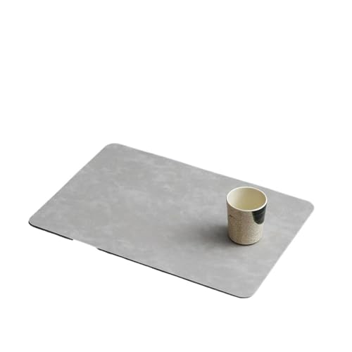 YZDKR 1pc quadratisch gemustertes Tischset PU-Leder doppellagig vorne und hinten zweifarbig Haushaltshotel Esstisch Dekor Matte für Home Kitchen Restaurant(Grey Blue) von YZDKR