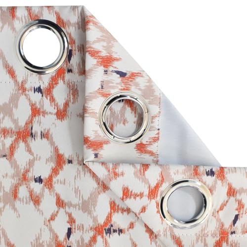 YZDKR 2 Stücke Outdoor Vorhänge Wasserdicht Garten Außen Vorhang Blackout Straße Pavillon for Terrasse Veranda Pergola Cabana Pool für Terrasse, Pavillon(Geometric orange,W52xH94in-132x238cm) von YZDKR