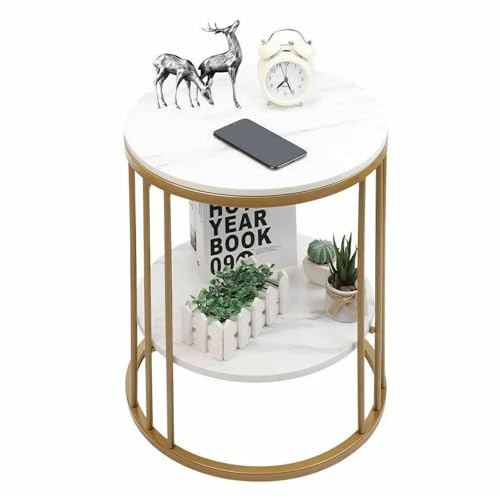 YZDKR 2-stufiger Beistelltisch aus weißem Marmor, runder Couchtisch, Nachttisch, Schmuckaufbewahrung für Wohnzimmer und Büro YZDKR 2-stufiger Beistelltisch aus weißem Marmor, runder Couchtisch, Nachttisch, Schmuckaufbewahrung für Wohnzimmer und Büro von YZDKR