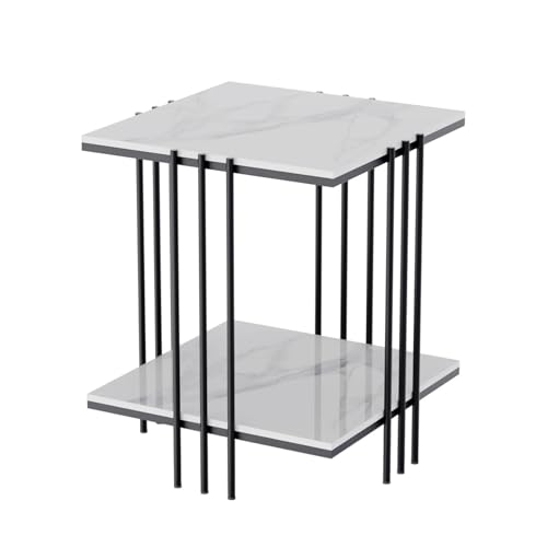 YZDKR 2-stufiger Marmorsofa-Beistelltisch, Couchtisch, moderner quadratischer schwarzer Metallrahmen for Wohnzimmer-Akzent für Wohnzimmer und Büro YZDKR 2-stufiger Marmorsofa-Beistelltisch, Couchtisch, moderner quadratischer schwarzer Metallrahmen for Wohnzimmer-Akzent für Wohnzimmer und Büro von YZDKR