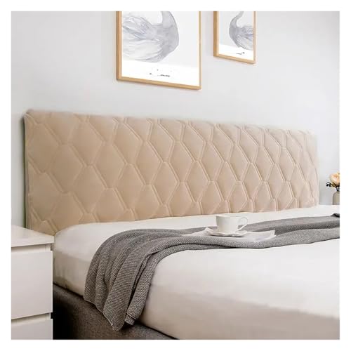 YZDKR All-Inclusive-Kopfteilbezug, weich und glatt, gesteppt, aus dickem Samt, einfarbig, Schutzbezug for die Bettrückseite für Einzel-/Doppel-/King-/Super-King-Bett(Khaki,W170 x H70cm) von YZDKR