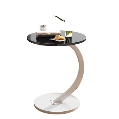 YZDKR Beistelltisch for kleine Wohnungen, luxuriöser Kleiner Nachttisch, runder beweglicher Tisch, Mini-Couchtisch für Wohnzimmer und Büro(Black) von YZDKR
