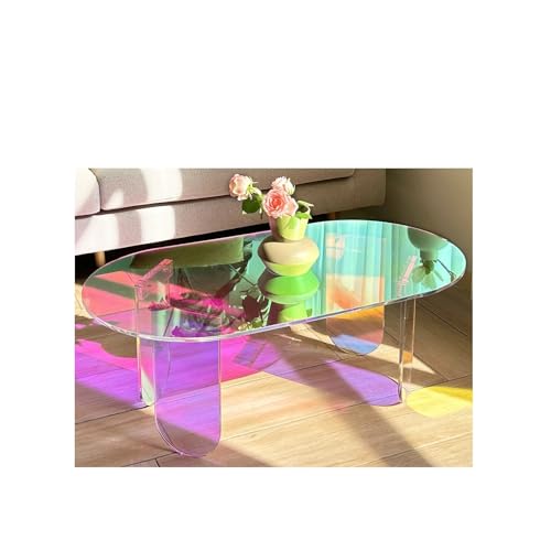 YZDKR Couchtisch, schillernder Beistelltisch, farbenfroher 37,4 Zoll (L) x 19,7 (B) 14,2 (H) für Wohnzimmer und Büro von YZDKR