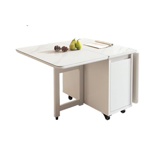 YZDKR Couchtische Schlafzimmer Teapoy Wohnzimmer Schreibtisch Klappbarer Kleiner Teetisch Haushaltsmöbel für Wohnzimmer und Büro(Slab White) von YZDKR