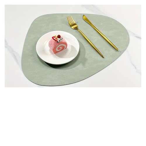 YZDKR Doppelseitiges Design, wasserdichte Tischsets, Tischsets aus Retro-Kunstleder, Tischset for Küche und Esszimmer, 1/4/6 Stück für Home Kitchen Restaurant(Green,6Pcs of Set) von YZDKR