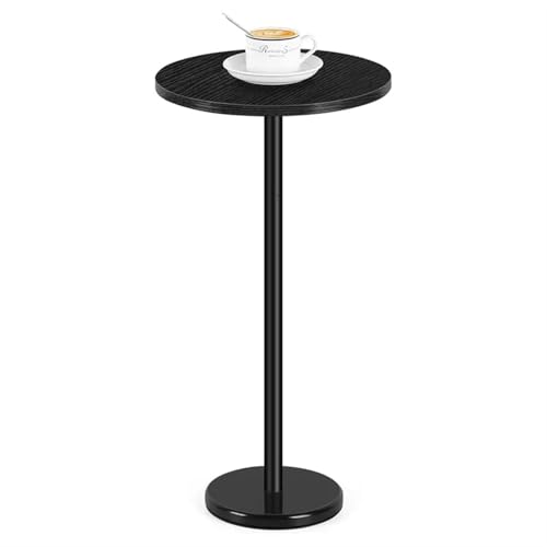 YZDKR Kleiner runder Getränketisch - Moderner Beistelltisch mit Marmorsockel, idealer Cocktailtisch for Terrasse, Sofa, Couch oder Stuhl für Wohnzimmer und Büro(Black) von YZDKR
