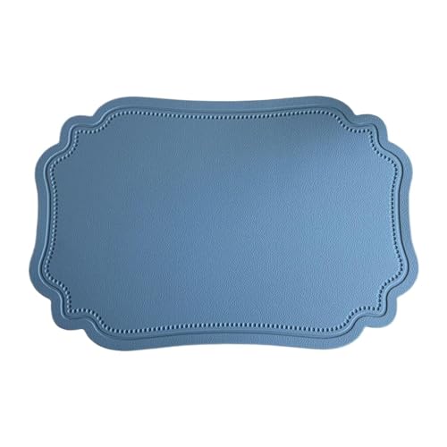 YZDKR Kunstleder Tischset Hitzebeständige Küchenabtropfmatte Wasserdicht rutschfeste Tischsets für Home Kitchen Restaurant(Blue) von YZDKR