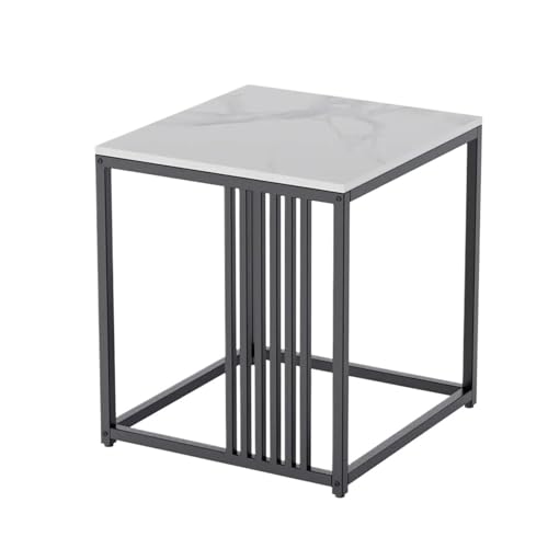 YZDKR Luxus Sofa Seite Kaffee Tisch Weiß Quadratischen Marmor Ende for Wohnzimmer Schlafzimmer Balkon für Wohnzimmer und Büro von YZDKR
