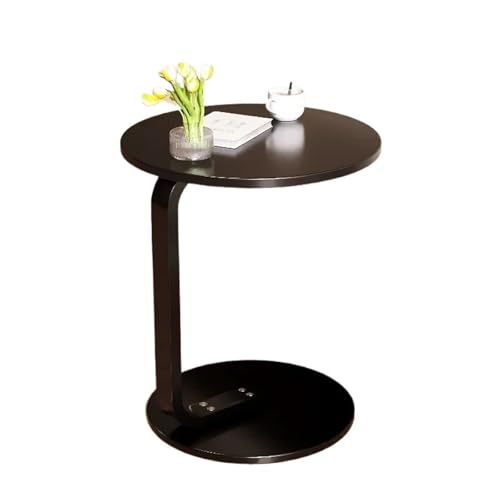 YZDKR Mobiler Beistelltisch Sofatisch Holz Cafe Couch Nachttisch für Wohnzimmer und Büro(Black-40x40cm) von YZDKR