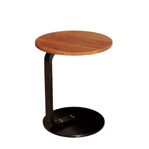 YZDKR Mobiler Beistelltisch Sofatisch Holz Cafe Couch Nachttisch für Wohnzimmer und Büro(Walnut-40x40cm) von YZDKR