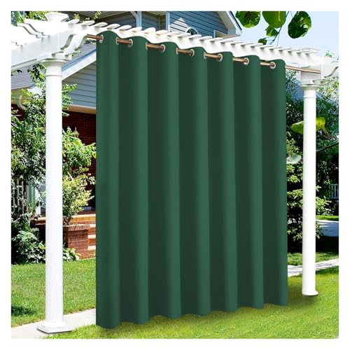 YZDKR Privatsphäre Outdoor Vorhänge Wasserdicht Garten Außen Vorhang Straße Pavillon for Terrasse Veranda Pergola Cabana Pool für Terrasse, Pavillon(Green,2PCS_W52XH108IN-132X275CM) von YZDKR