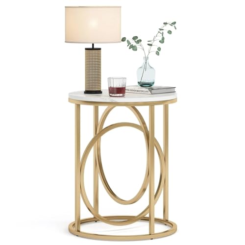YZDKR Runder Beistelltisch, 20" Sofa-Seiten-Kaffee-Cocktailtisch für Wohnzimmer und Büro von YZDKR