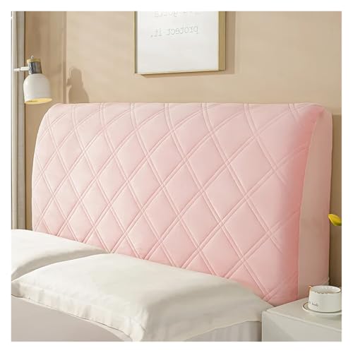 YZDKR Verdickter Nachttischbezug, weicher Samt-Kopfteilbezug, Nachttisch-Rückenlehnenbezug, universeller und einfacher Schutzbezug für Einzel-/Doppel-/King-/Super-King-Bett(Pink,W120 x H65cm) von YZDKR