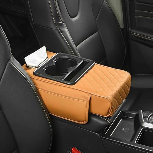 YZECEBNF Für Tesla Model 3 2017-2023 Auto Armlehnen Auflage, 5-In-1-Mittelkonsolenabdeckung Armlehnen Polster Armrest Box Pad mit Taschentuchhalter und Getränkehalter, F/Orange YZECEBNF Für Tesla Model 3 2017-2023 Auto Armlehnen Auflage, 5-In-1-Mittelkonsolenabdeckung Armlehnen Polster Armrest Box Pad mit Taschentuchhalter und Getränkehalter, F/Orange von YZECEBNF