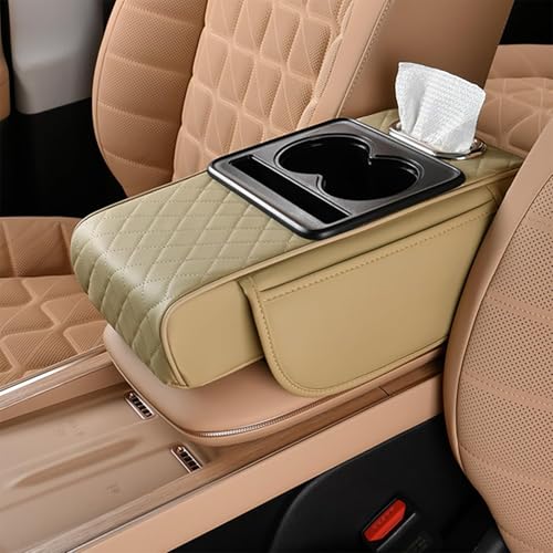YZECEBNF Für Tesla Model 3 Model Y 2016-2024 Auto Armlehnen Auflage, 5-In-1-Mittelkonsolenabdeckung Armlehnen Polster Armrest Box Pad mit Taschentuchhalter und Getränkehalter, E/Beige YZECEBNF Für Tesla Model 3 Model Y 2016-2024 Auto Armlehnen Auflage, 5-In-1-Mittelkonsolenabdeckung Armlehnen Polster Armrest Box Pad mit Taschentuchhalter und Getränkehalter, E/Beige von YZECEBNF