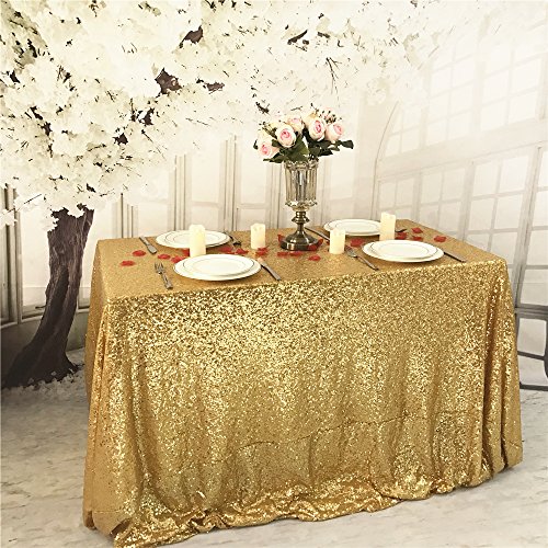 YZEO 150x260cm Gold Pailletten Tischdecke Home Hochzeitsparty Party Weihnachten Bankett Dekoration von YZEO