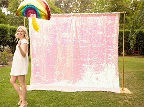 YZEO Pailletten Foto Booth Hintergrund Zeremonie Hochzeit Party Pailletten Hintergrund Pailletten Vorhang Dekoration, Sonstige, Iridescence, 5ft W*7ft H von YZEO