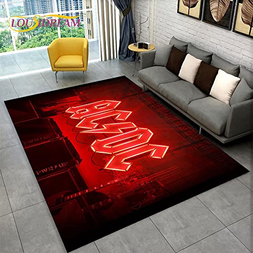 YZGAH ACDC Rock Band Bereich Teppich Groß, Teppich Teppich Für Zu Hause Wohnzimmer Schlafzimmer Sofa Fußmatte Dekor, Küche rutschfeste Bodenmatte Alfombra P4448 120X160Cm von YZGAH