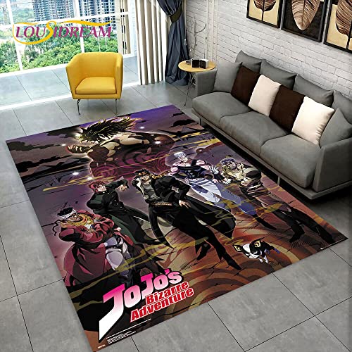 YZGAH Anime JoJo's Bizarre Abenteuer Bereich Teppich, Teppich Teppich Für Wohnzimmer Schlafzimmer Sofa Fußmatte Dekoration, Kid Play Anti-Rutsch-Bodenmatte V5265 120X180Cm von YZGAH