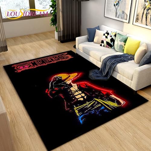 YZGAH Anime One Piece Area Rug Large, Teppich Für Wohnzimmer, Kinder, Schlafzimmer, Dekoration, Kinderspiel-Bodenmatte, Anti-Rutsch-Matte Für Badezimmer H3522 50X70Cm von YZGAH